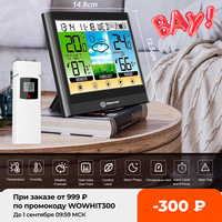 Geevon stacja pogodowa zegary bezprzewodowy cyfrowy LED kalendarze zegar z temperatury i wilgotności Alarm z funkcją drzemki zegar 5